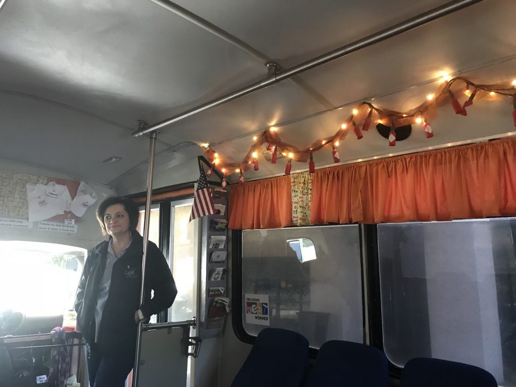 Marie on the Cajun Food Tours Bus