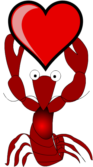 Alphonse with a Valentine's heart