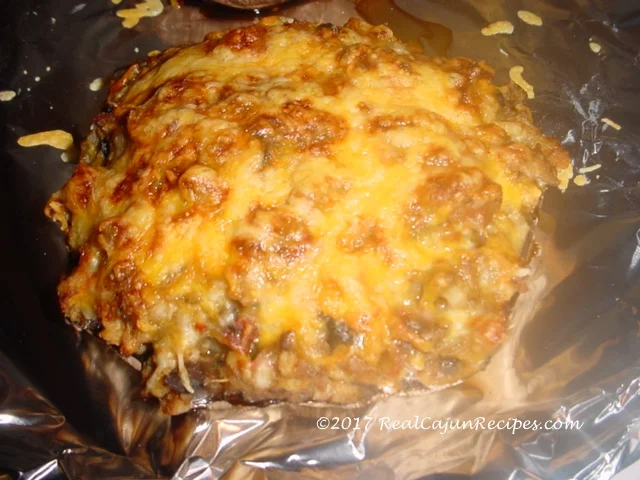 Bert's Eggplant Crabmeat Stuffed Portabellas