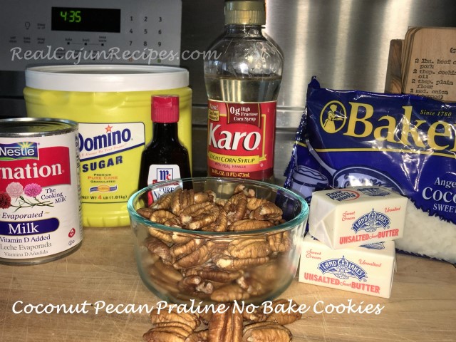 No Bake Coconut Pecan Praline Cookies