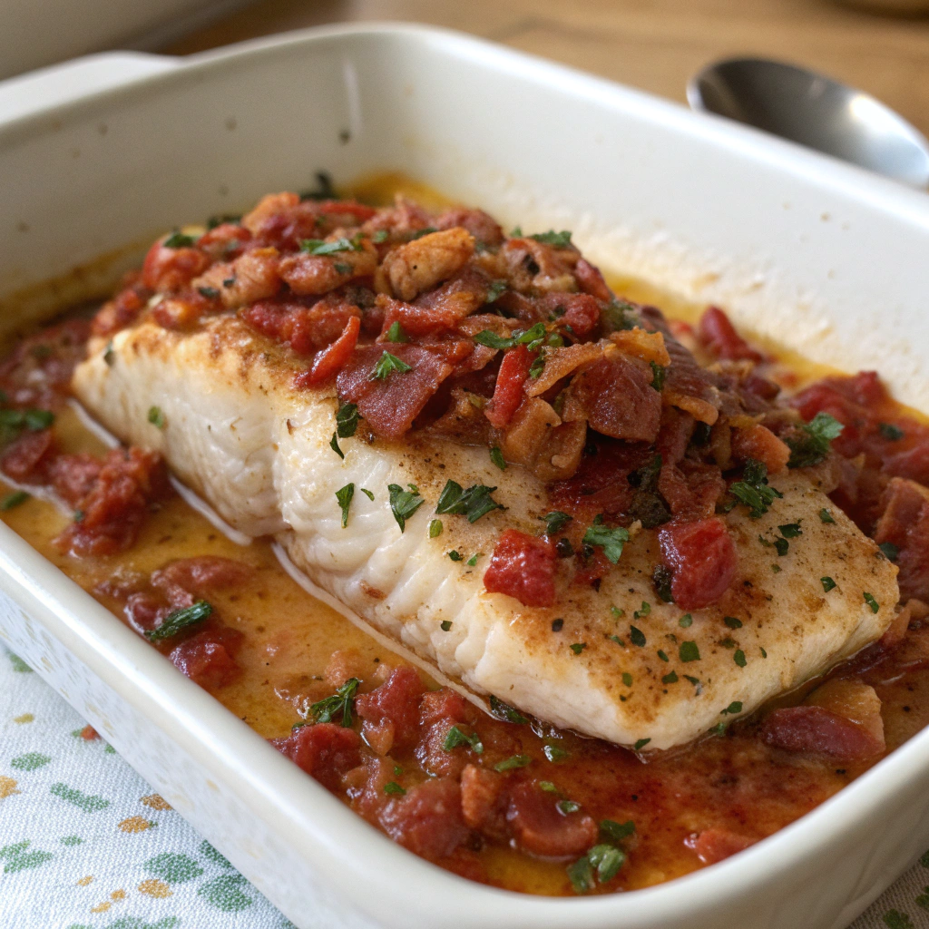 Baked Fish w/Tomato Sauce
