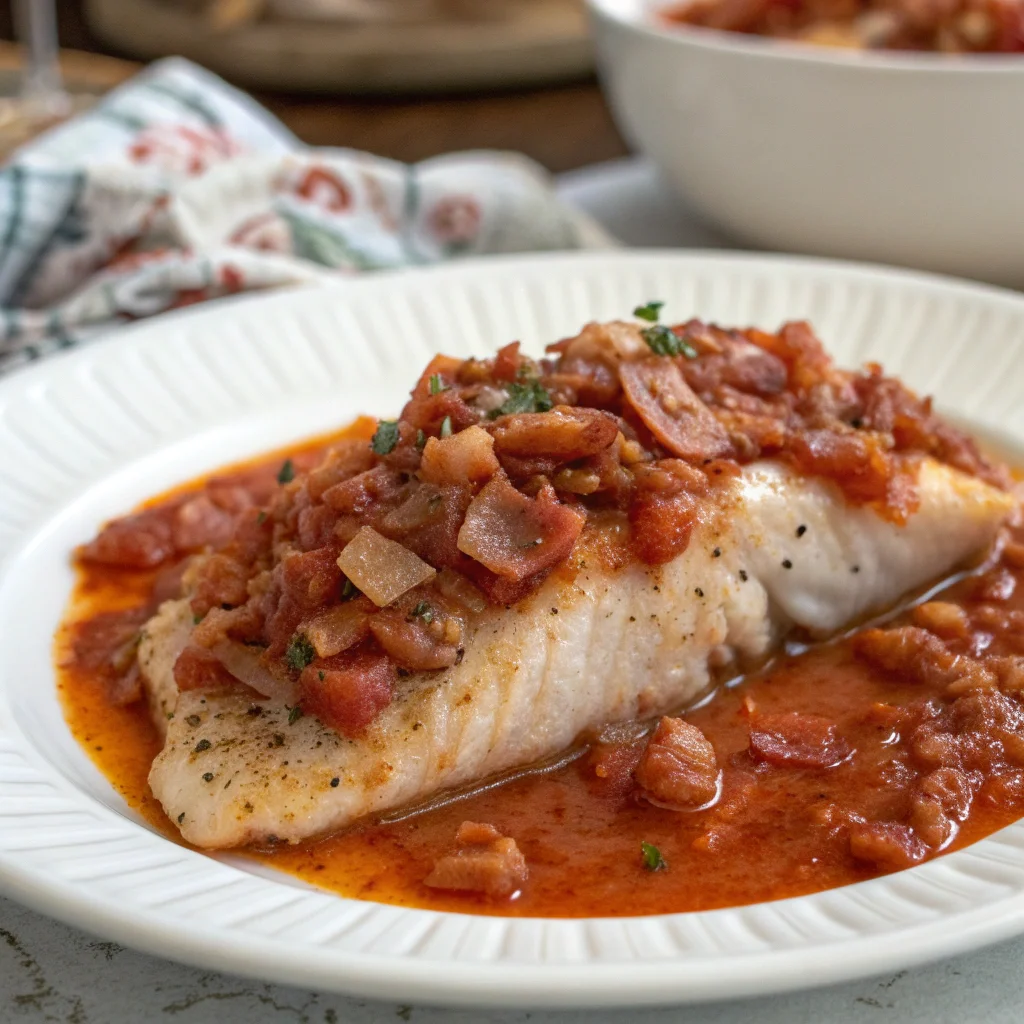 Baked Fish w/Tomato Sauce