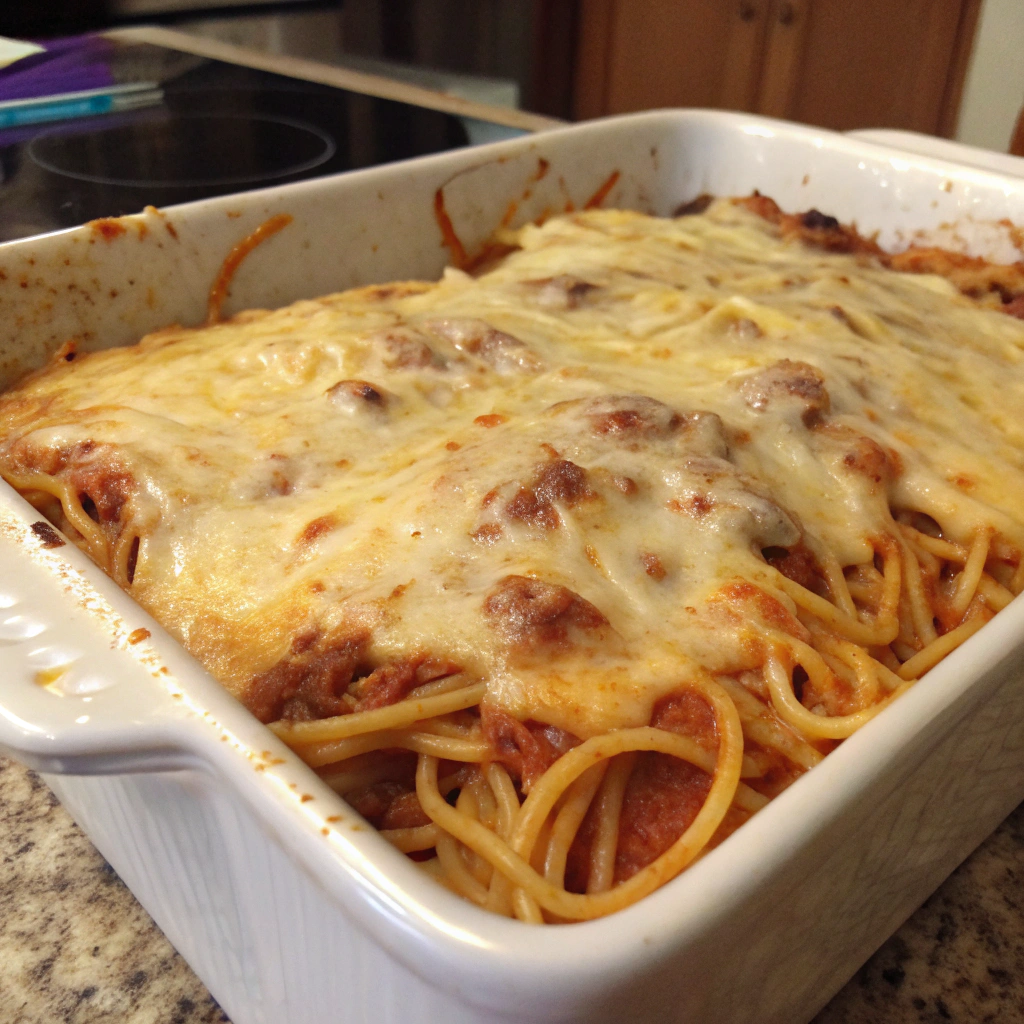 Baked Spaghetti and Cheese