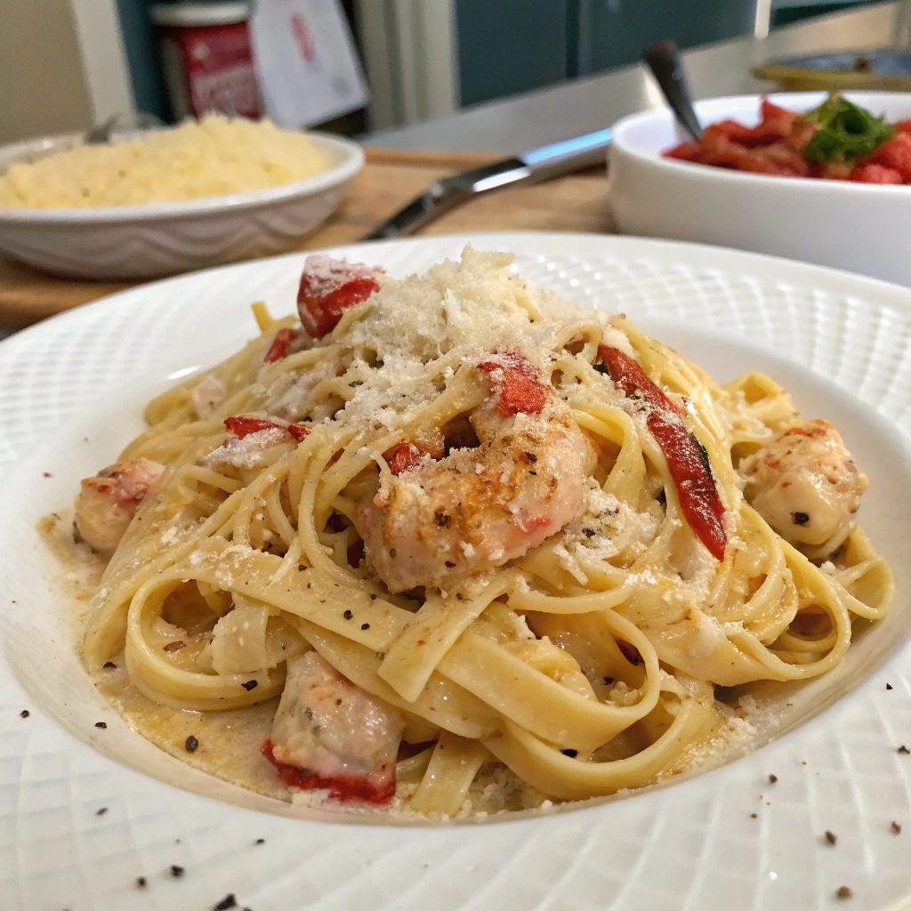 Bert's Low Fat Crawfish Fettuccini