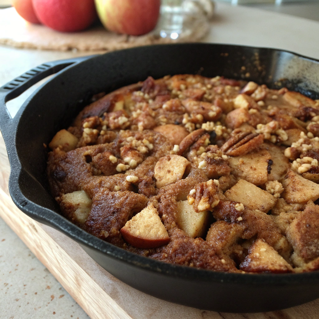 Cast Iron Baked Apple cake