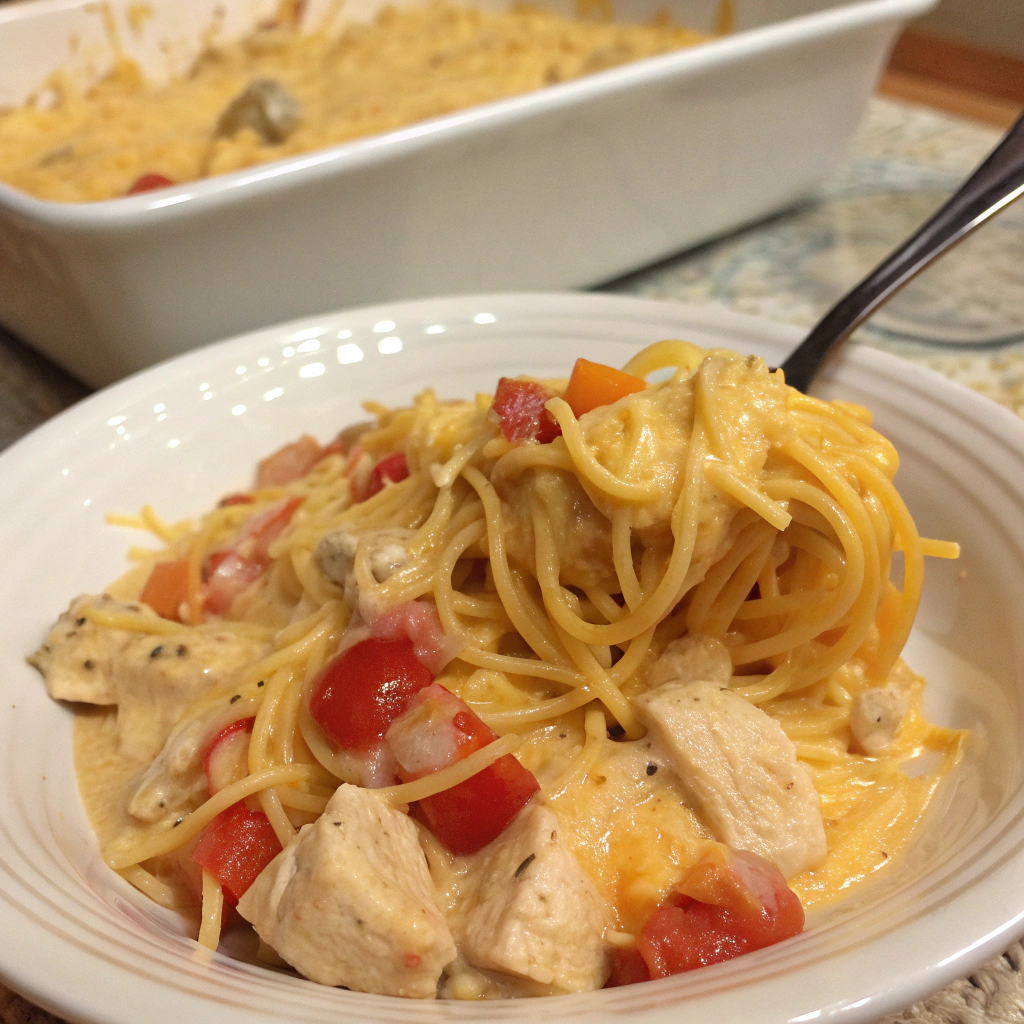 Cheesy Chicken Spaghetti