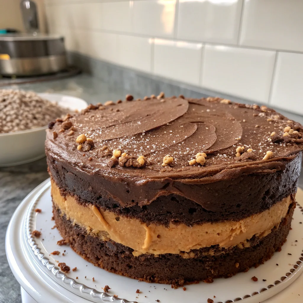 Chocolate Peanut Butter Fudge Cake