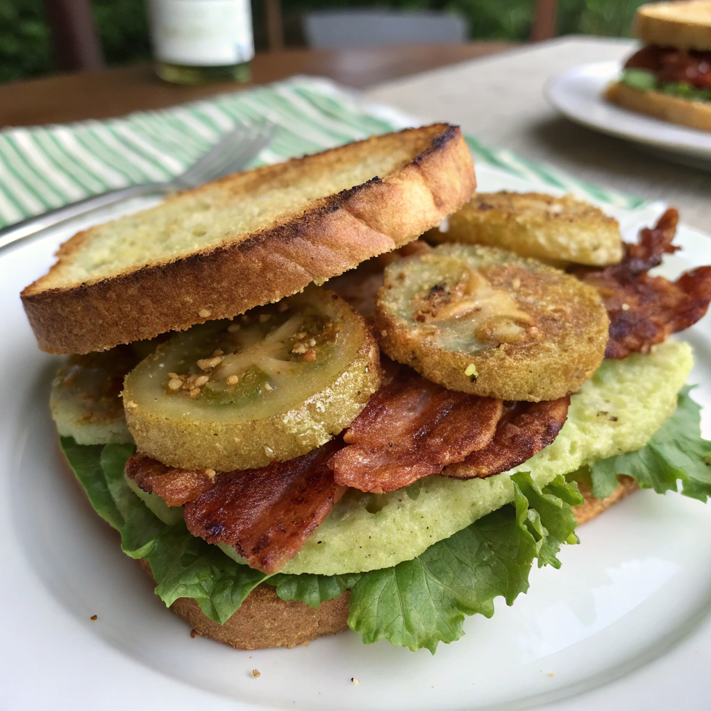 Sandwich BLT aux Tomates Vertes Frites