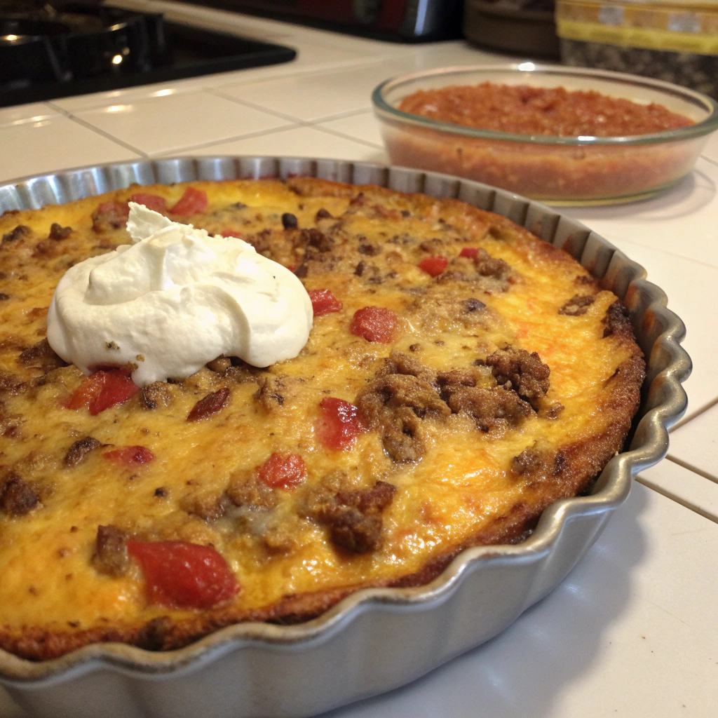 Quiche au bœuf façon tacos (faible en glucides)