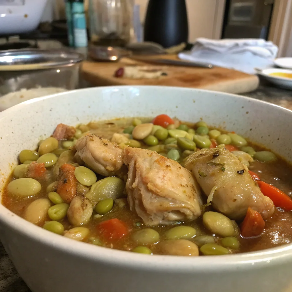 Stew Chicken with Baby Lima Beans