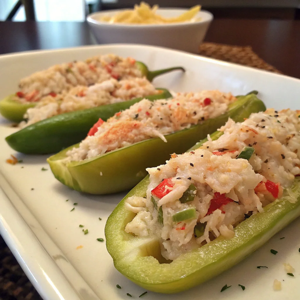 Stuffed Jalapeño or Banana Peppers with Crabmeat