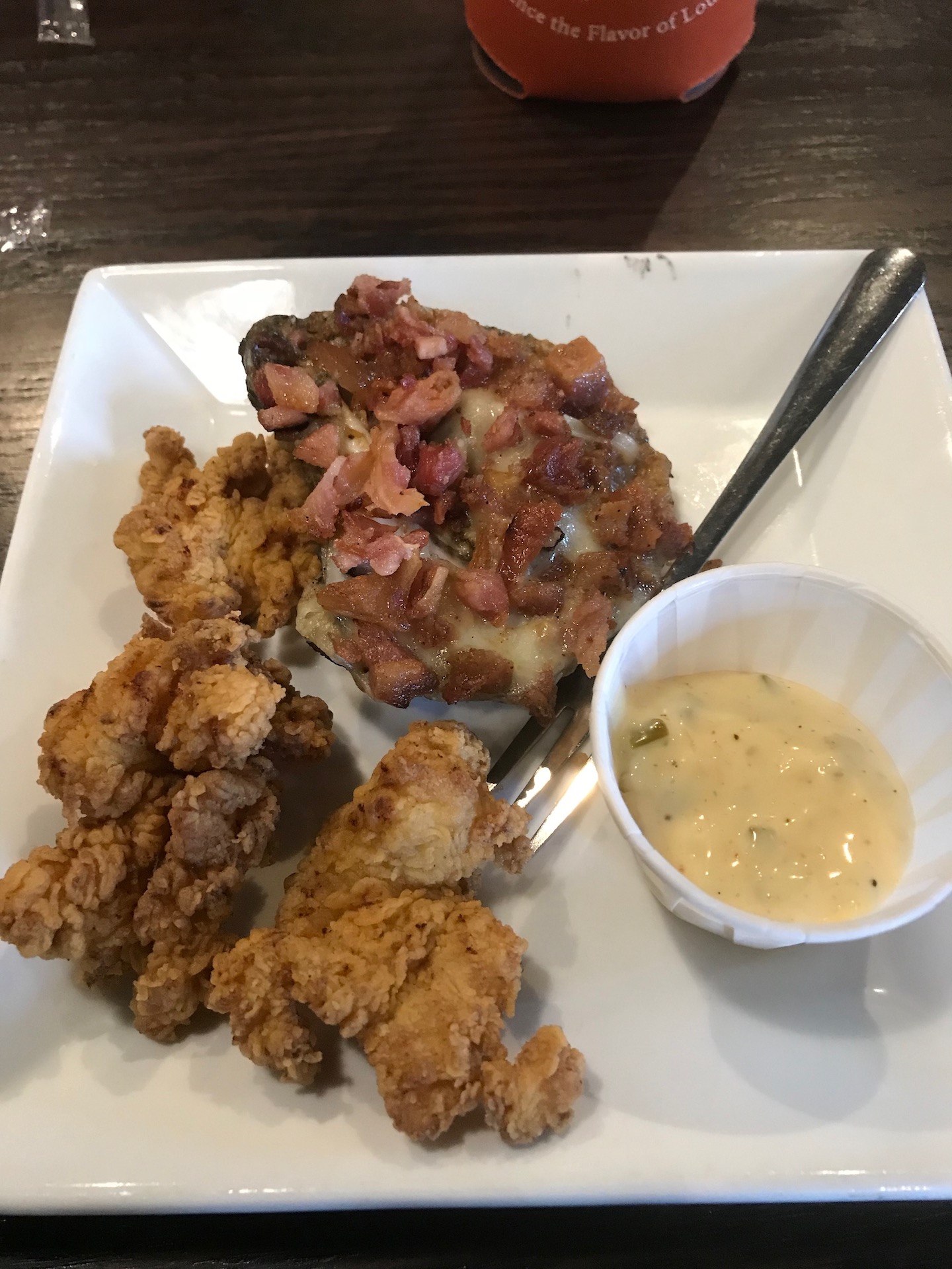 “Fezzo’s Fried Alligator and Monterey Jack Oysters”