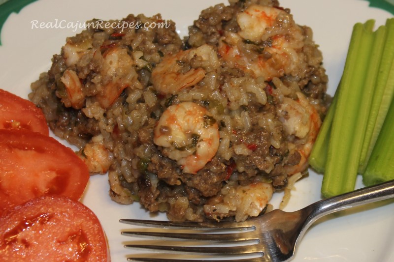 Oven Crawfish Rice Dressing Casserole