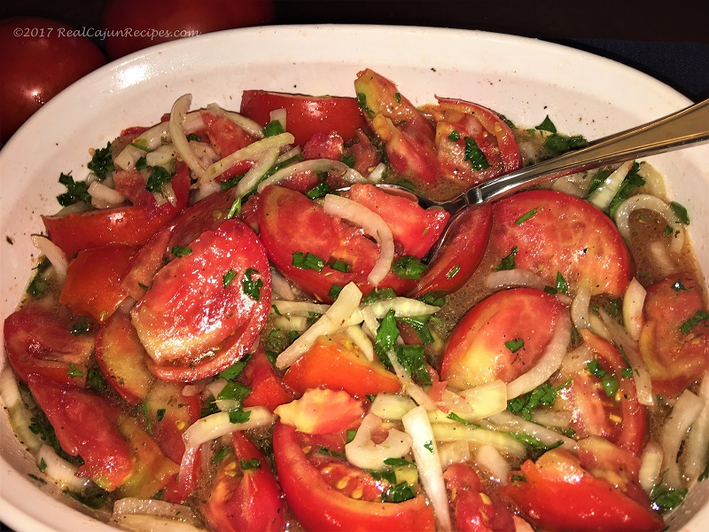 Marinated Onions and Tomato Wedges