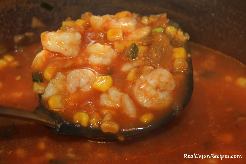 Dot’s Cajun Shrimp & Corn Soup