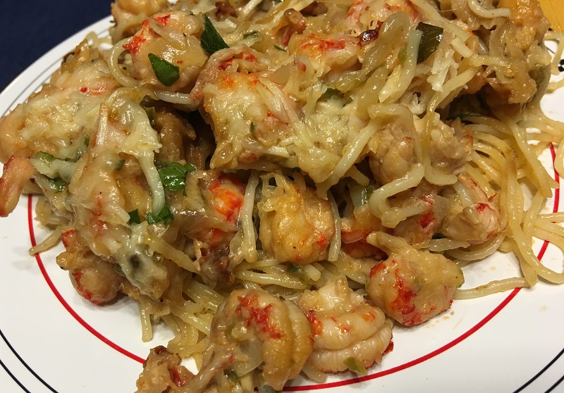 Crawfish and Eggplant w/Angel Hair Pasta