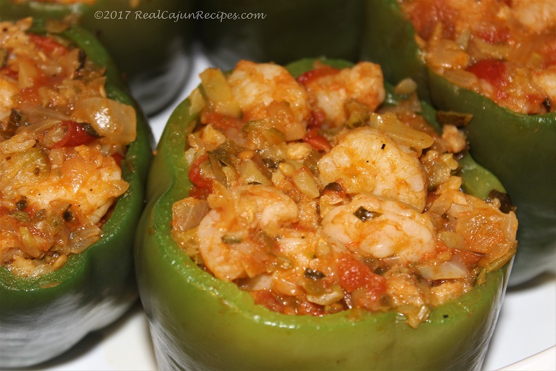 No Rice Shrimp Stuffed Bell Peppers 