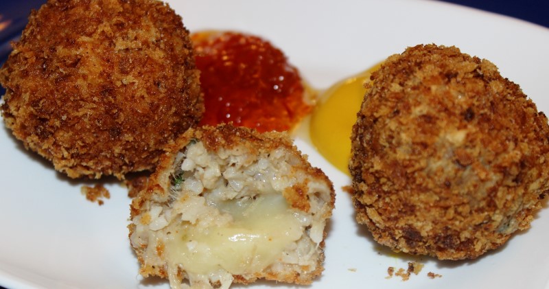 Boudin Balls Stuffed with Pepper Jack Cheese