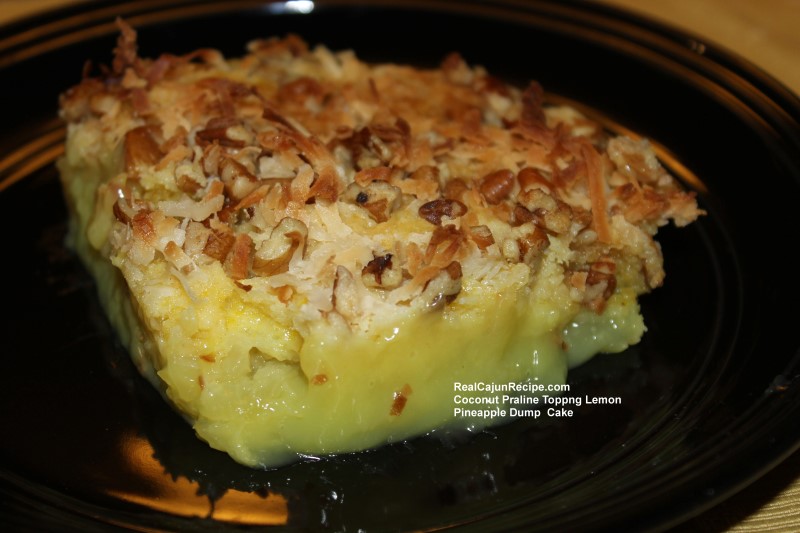 Coconut Praline Lemon Pineapple Cake (Dump Cake)