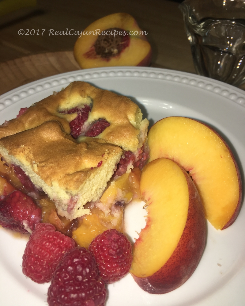 Peach Raspberry Cobbler