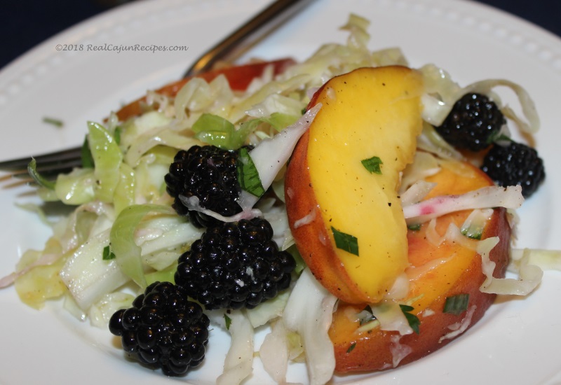 Peach-Berry-Cabbage Slaw